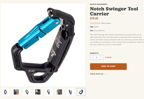 Notch Swinger Harness Carabiner In The Shop