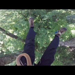Traversing tree to tree using a single throwline & grapnel - Sugar Maple to Shag Bark